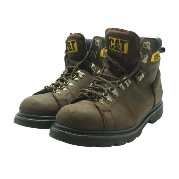 Caterpillar Work Boots Tan Leather Mens Size 11 - Picture 1 of 4
